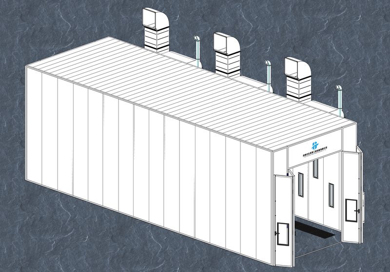 大型工業噴烤漆房-地溝